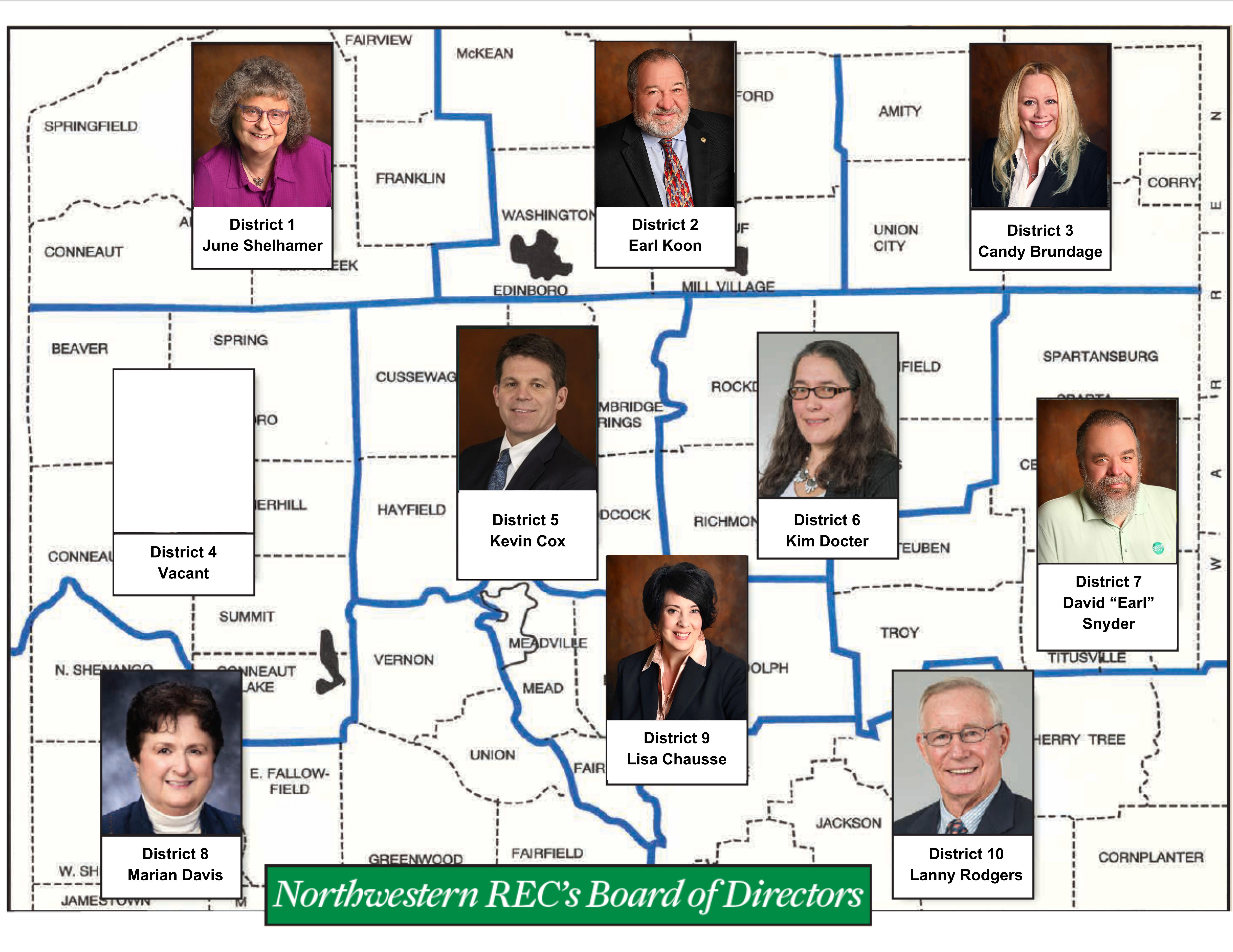 2025 Northwestern REC Board of Directors Map